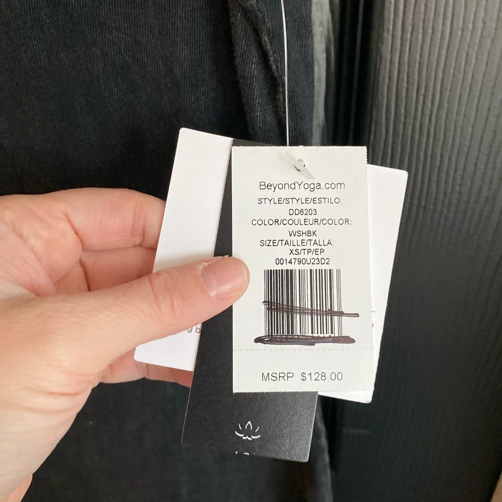 NWT Beyond Yoga Black Acid Wash Effortless Tank Dress-Size XS - Picture 8 of 9